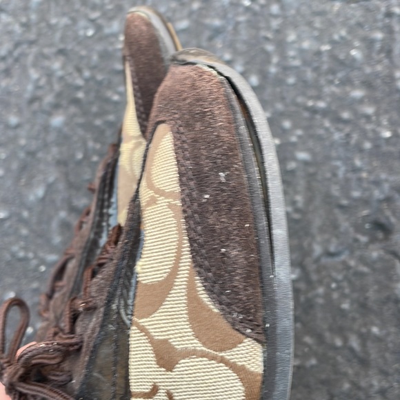 Coach Womens Kodie Oxford Flat Shoes Brown Signature Logo Leather - Picture 13 of 15